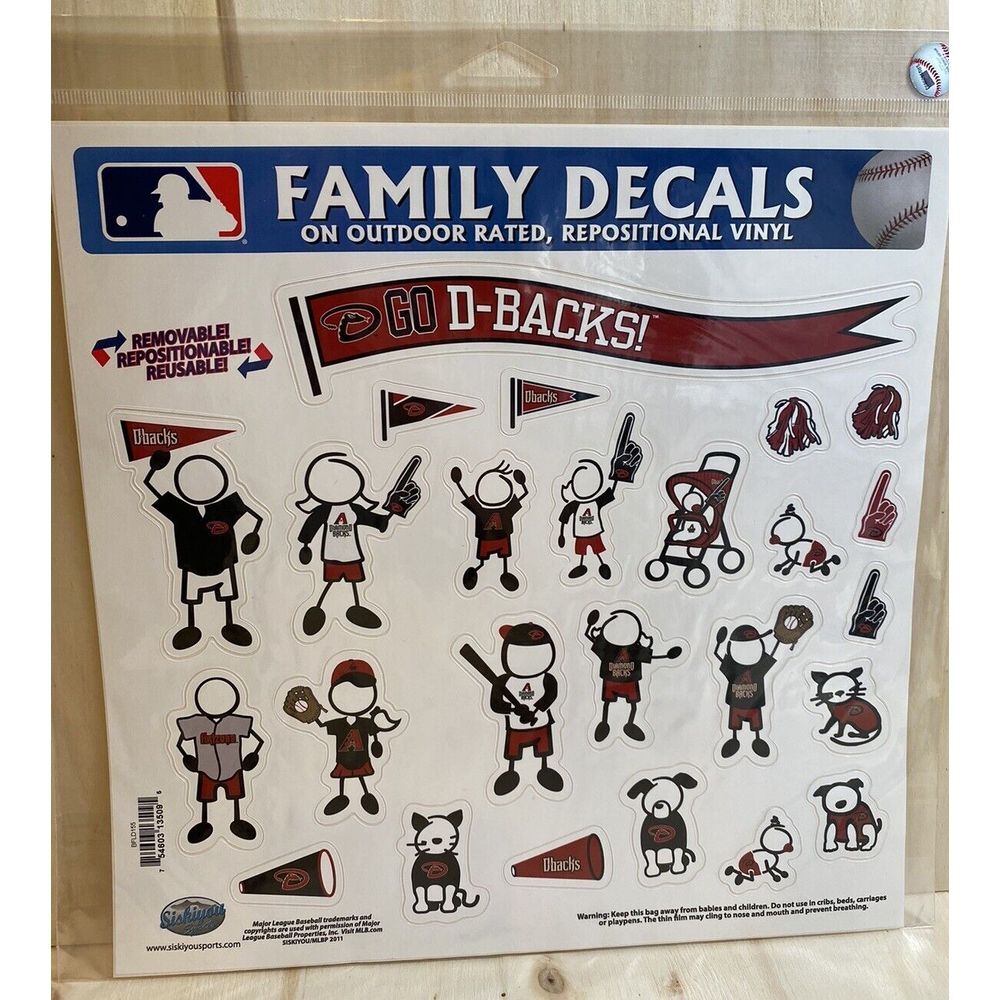 Arizona Diamondbacks MLB Baseball Family Decal Stickers #1 Fan Family‎ New